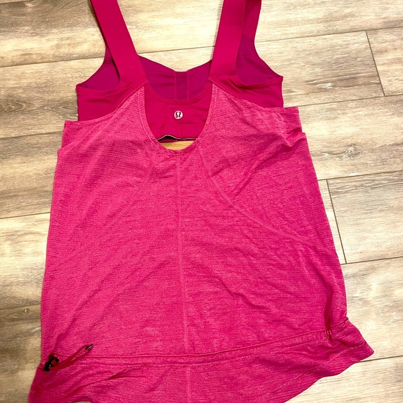 Lululemon Run For Your Life Tank Layered Built in Bra Dew Berry Heathered Sz 4 - Picture 6 of 9